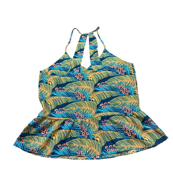 HD in PARIS x ANTHROPOLOGIE: Tropical Print Sleeveless Blouse -Size Medium - Picture 4 of 11